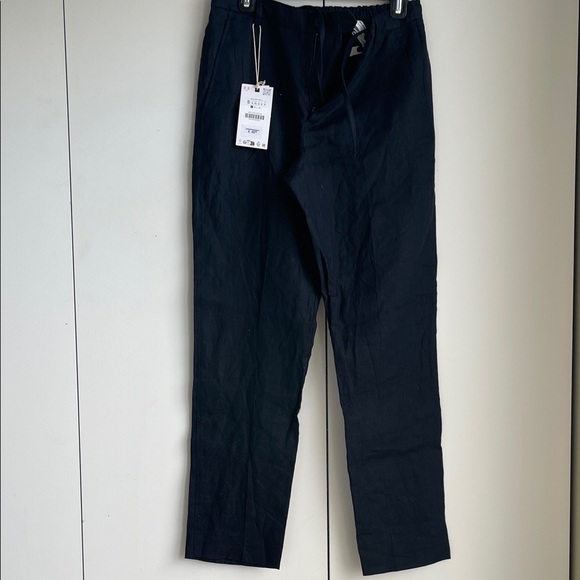 Zara true navy linen pants - Picture 1 of 4